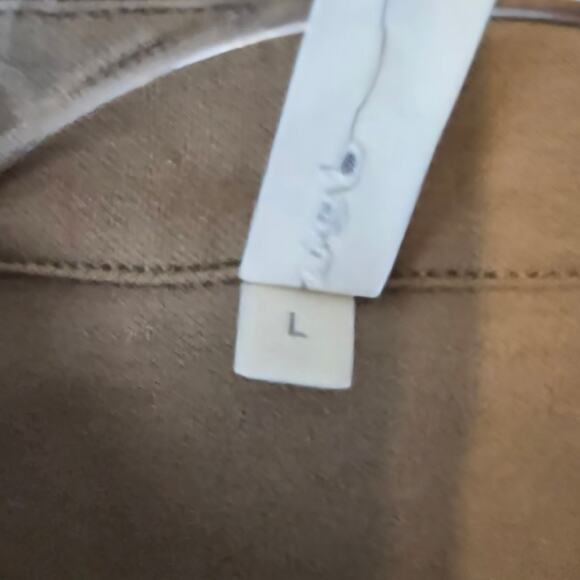 NAP Loungewear Oversized Tan Cotton Blend Shirt Jacket Shacket Size Large - Picture 6 of 9